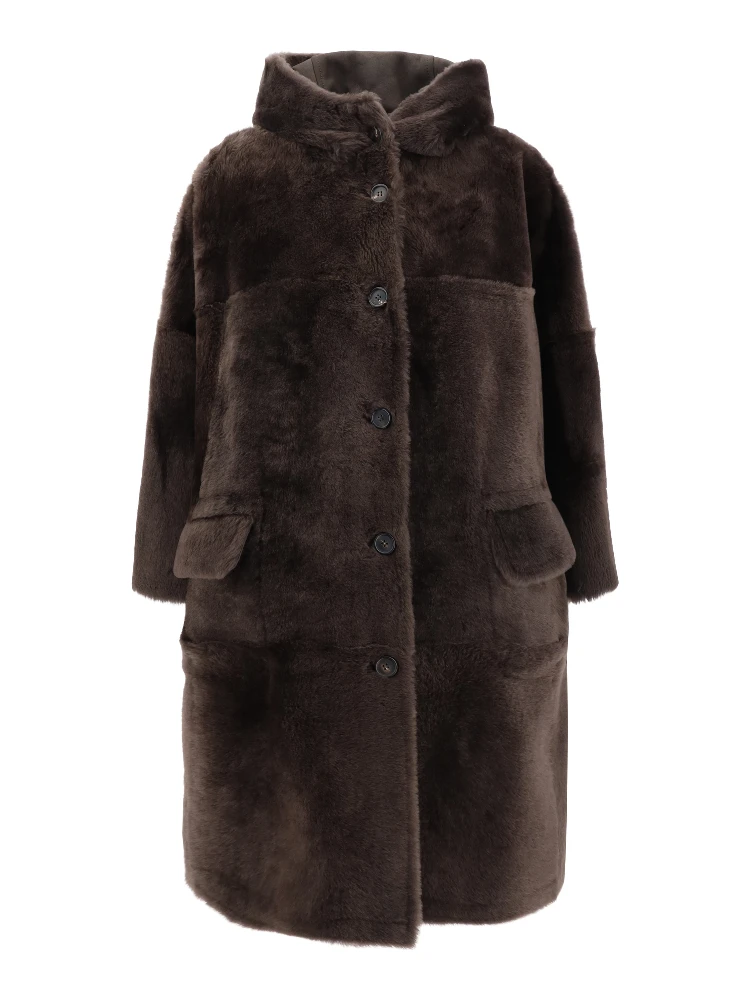 Shearling reversible coat