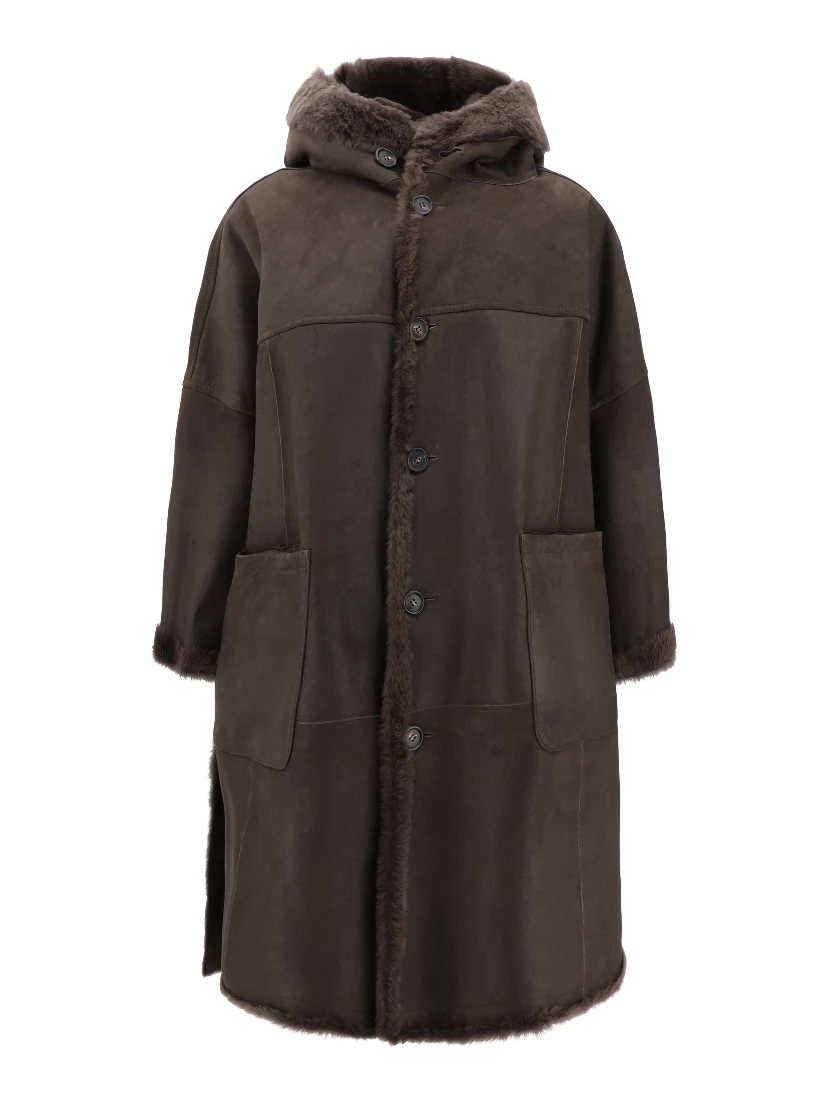 Shearling reversible coat