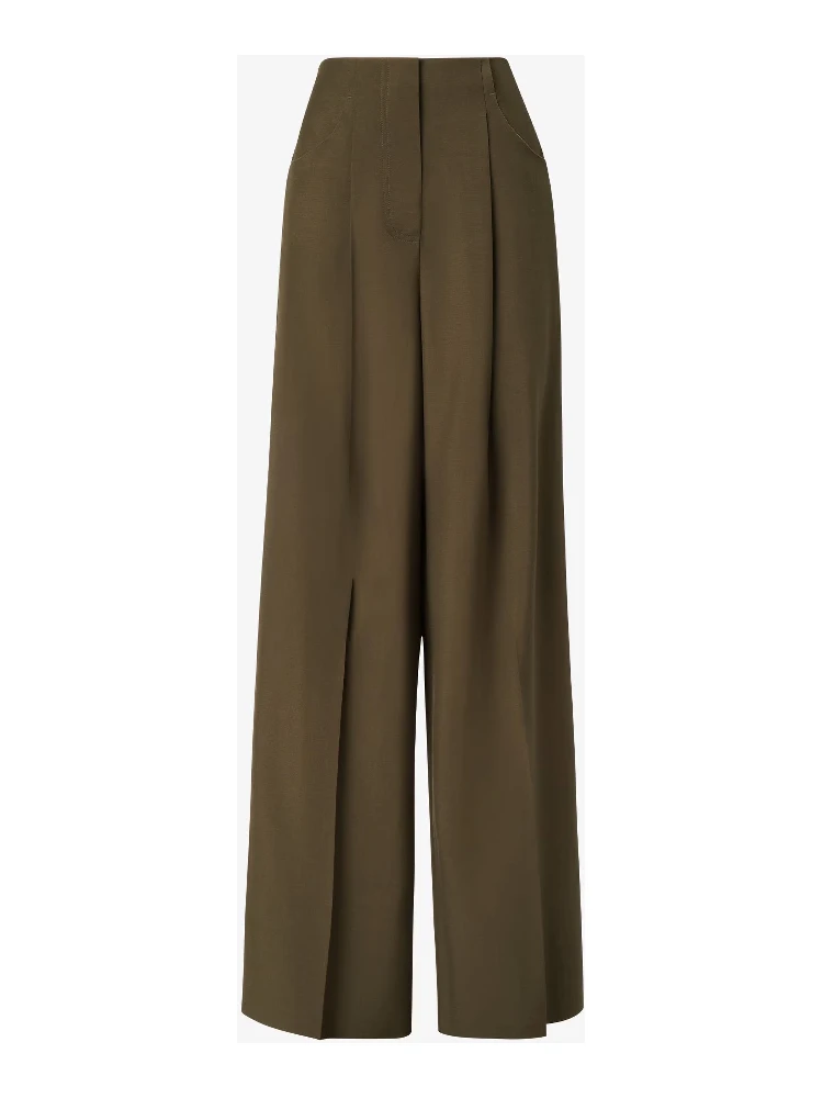 Wide fit pants in wool and mohair