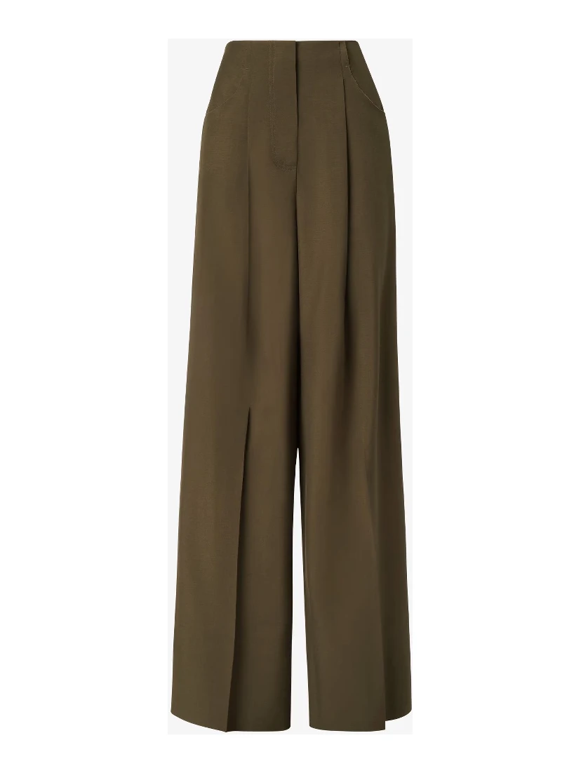 Wide fit pants in wool and mohair