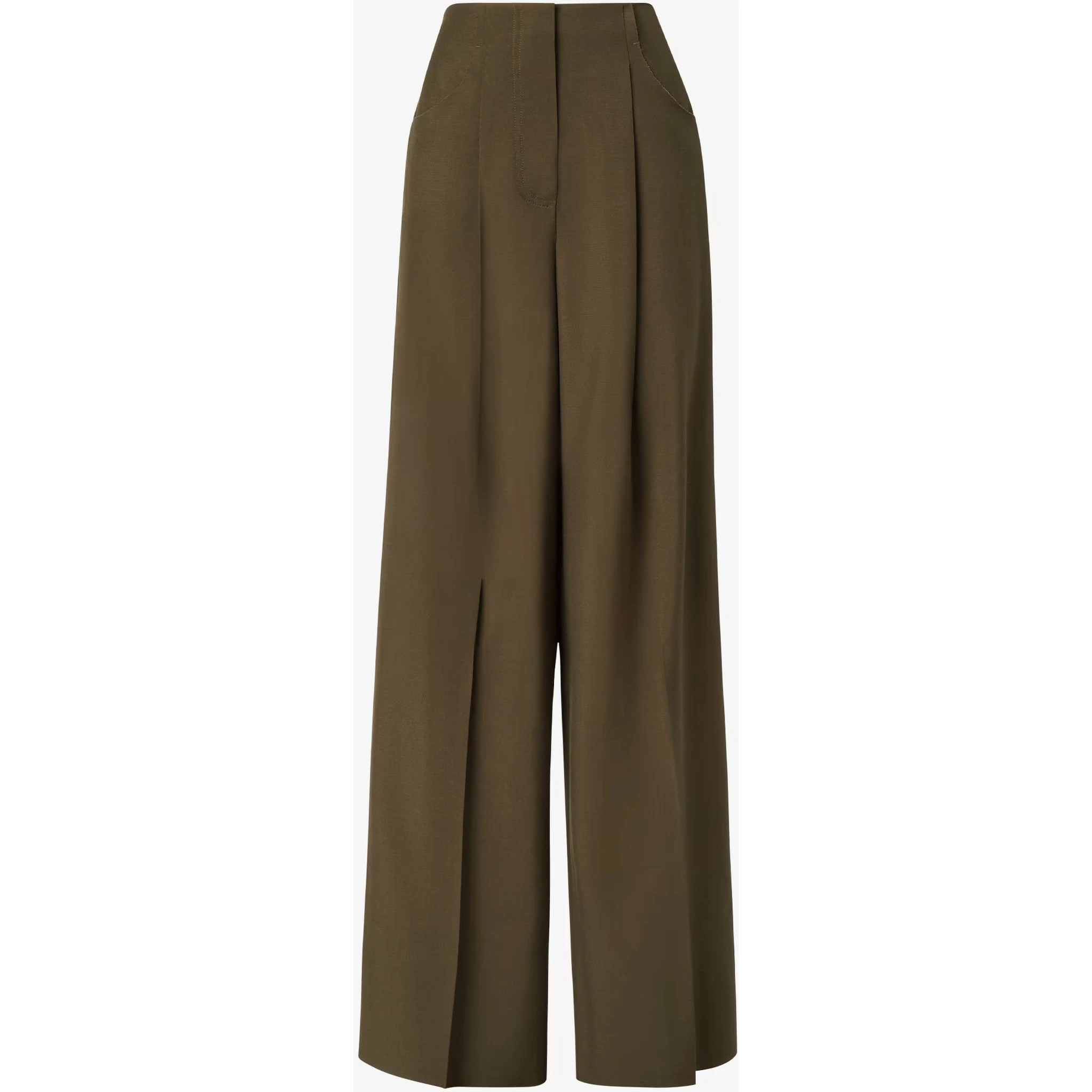 Wide fit pants in wool and mohair