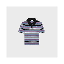 Striped cotton polo shirt