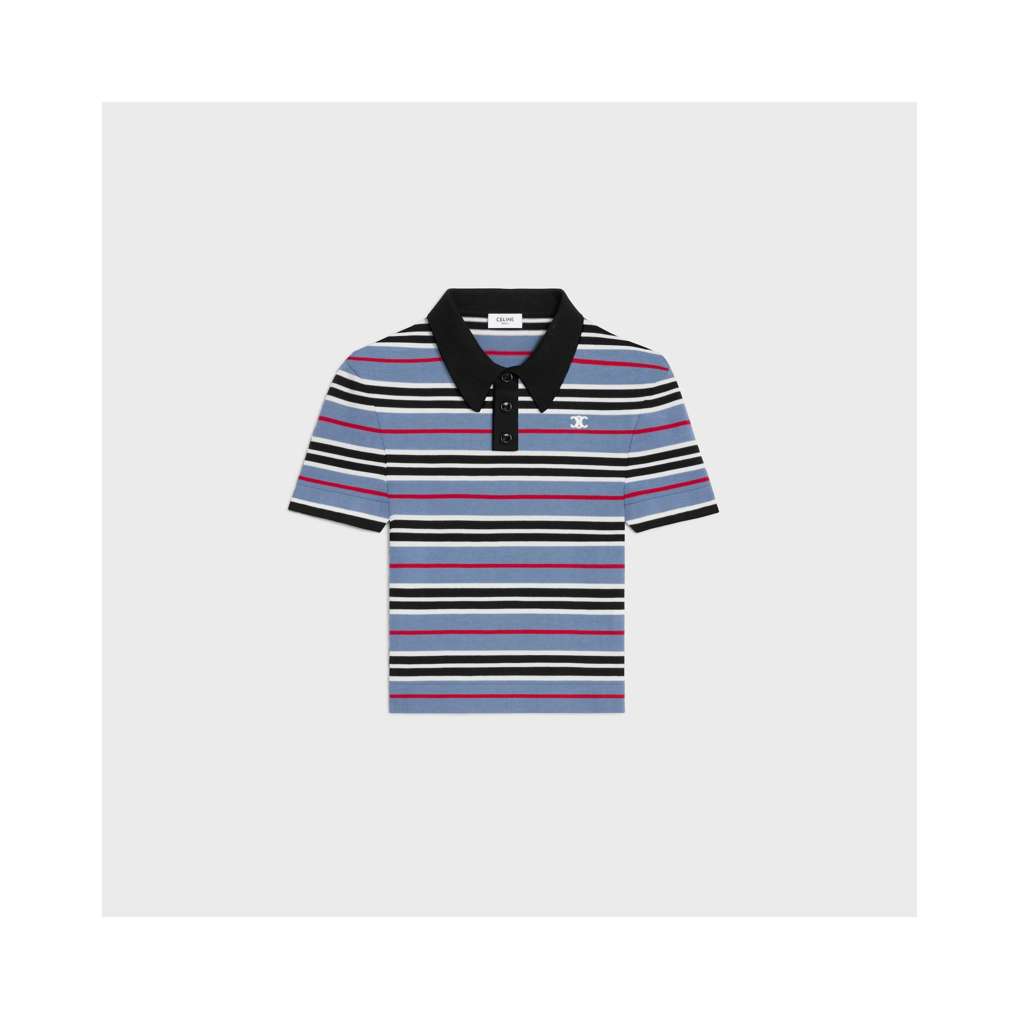 Striped cotton polo shirt