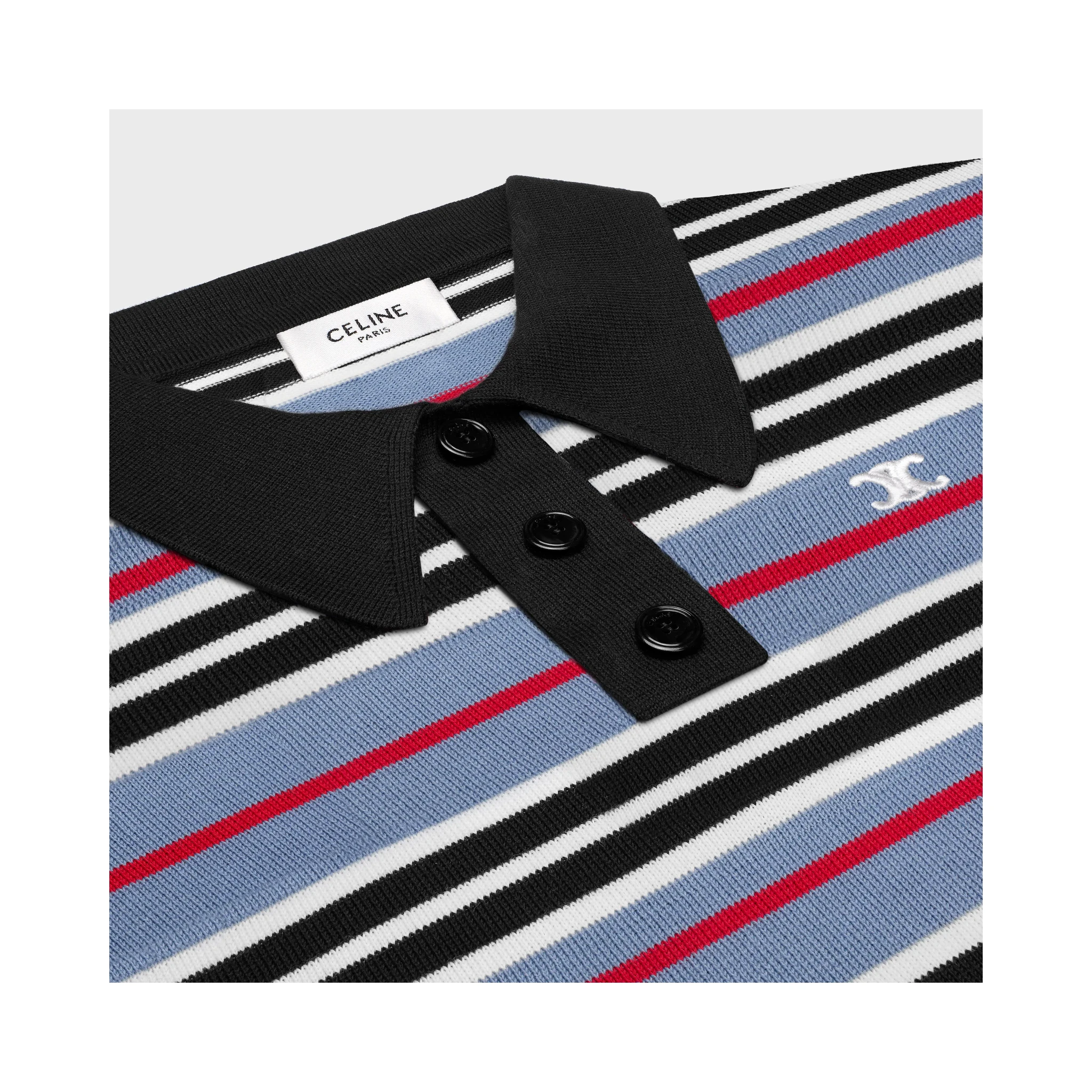 Striped cotton polo shirt