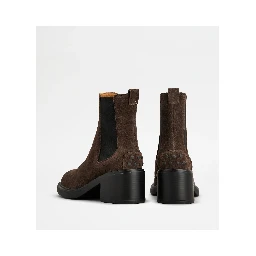 Suede heeled ankle boots