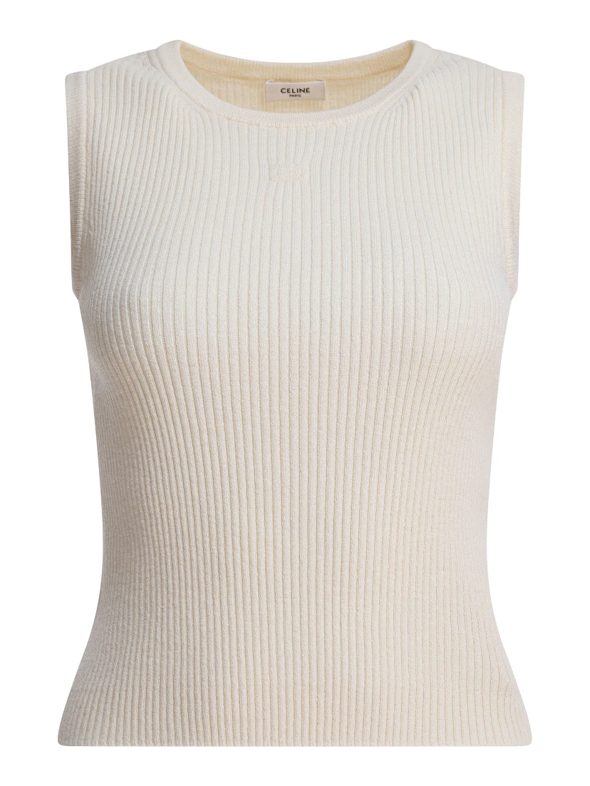 Sleeveless wool tank top