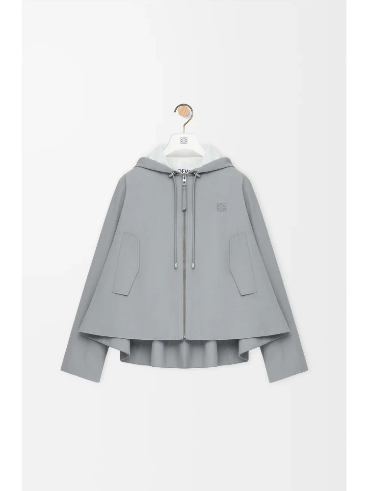 Hooded jacket in cotton