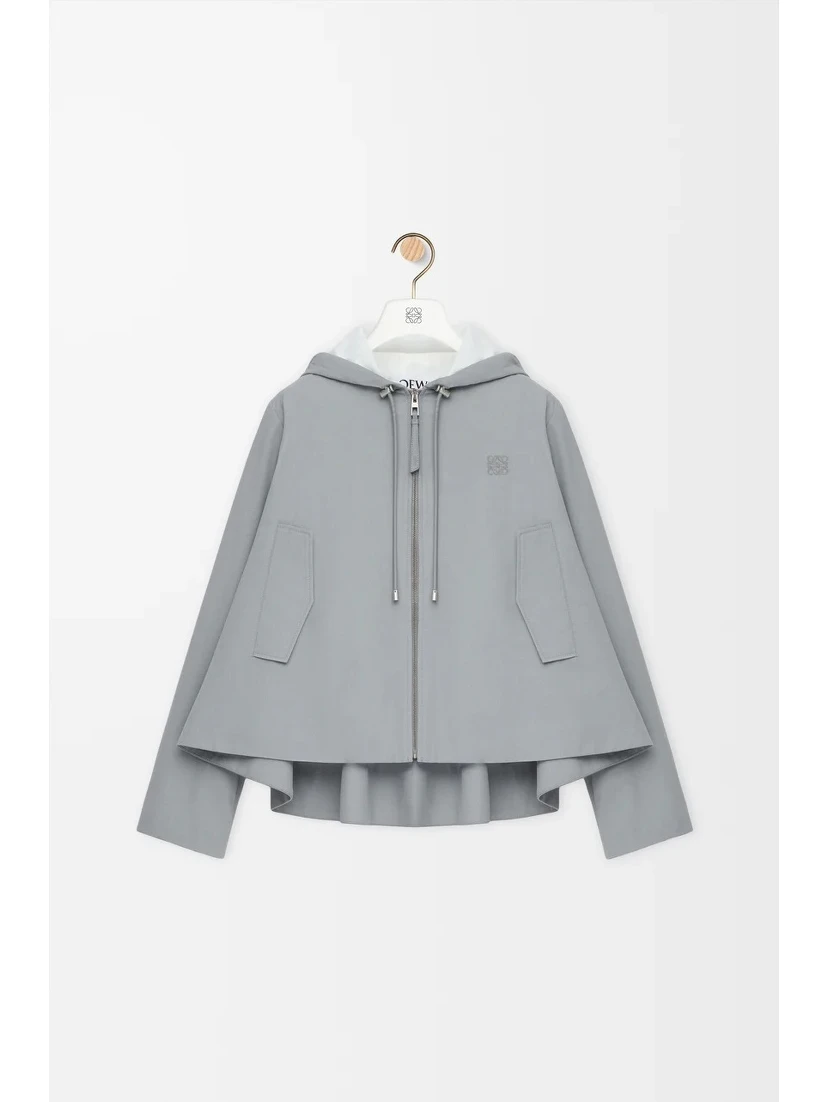 Hooded jacket in cotton