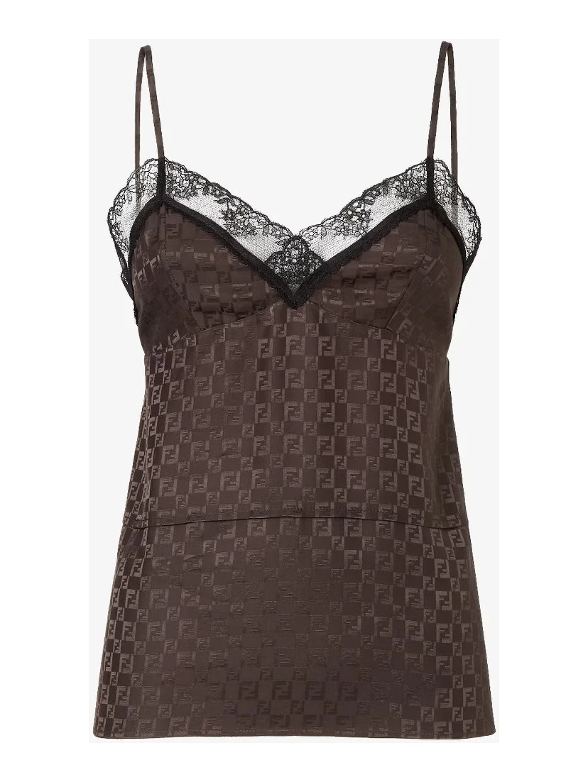 Jacquard FF silk top