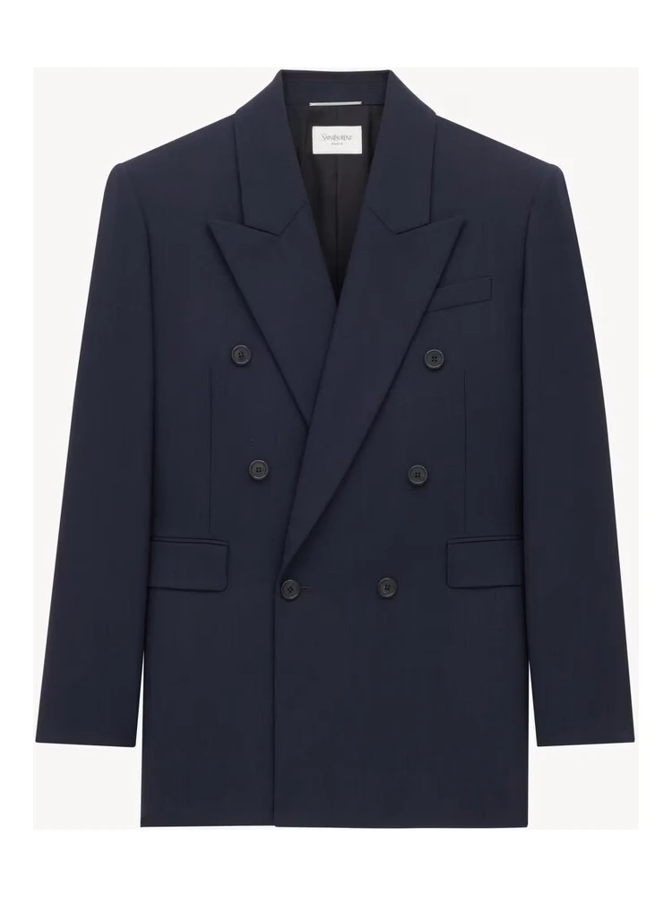 Double breasted blazer jacket in wool