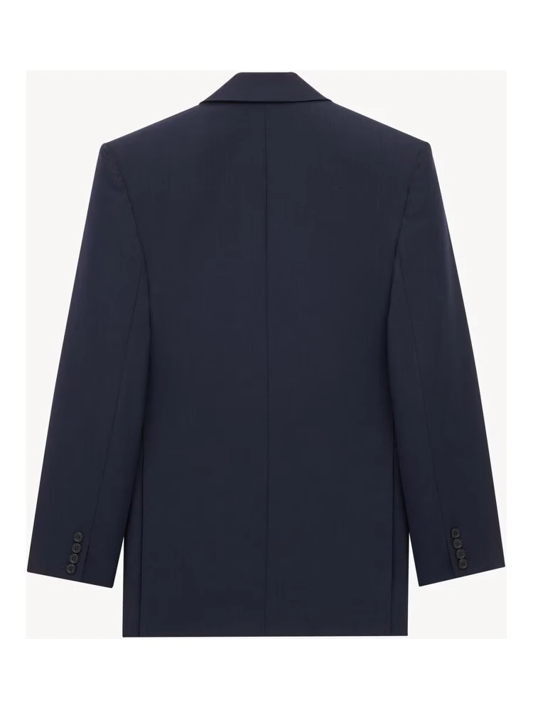 Double breasted blazer jacket in wool alternative