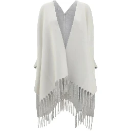 Reversible poncho in cashmere