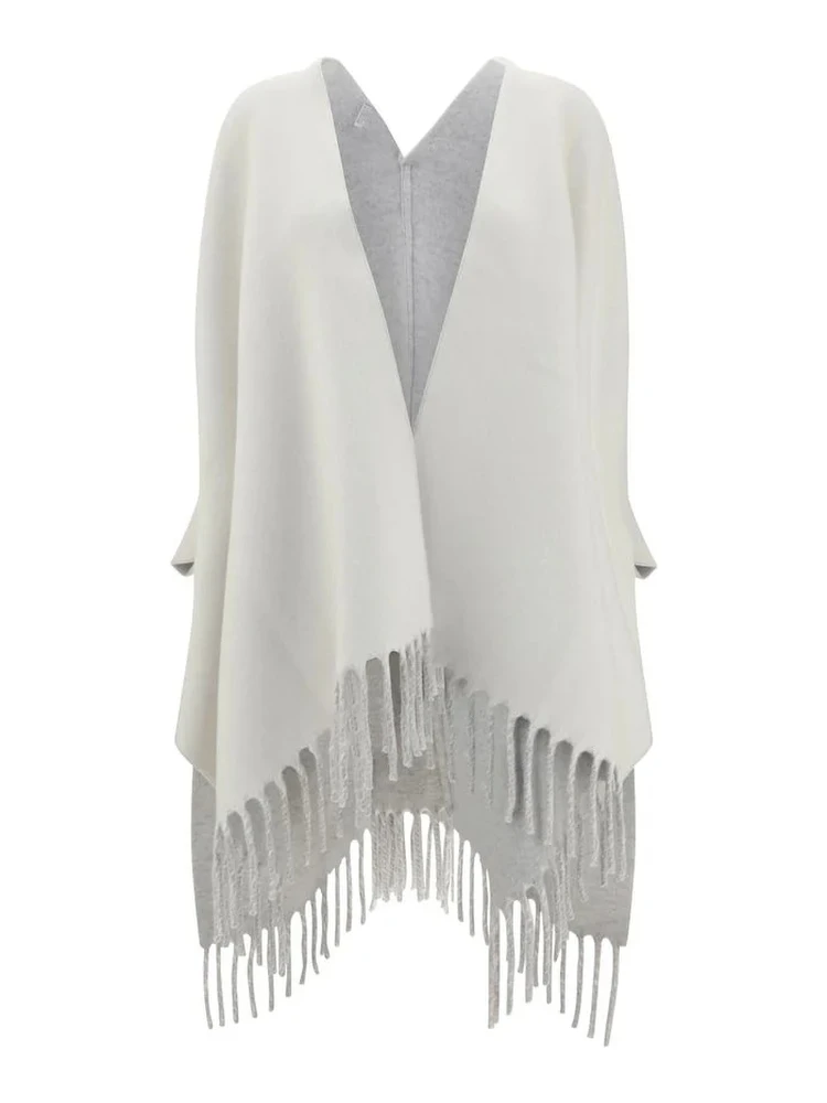 Reversible poncho in cashmere