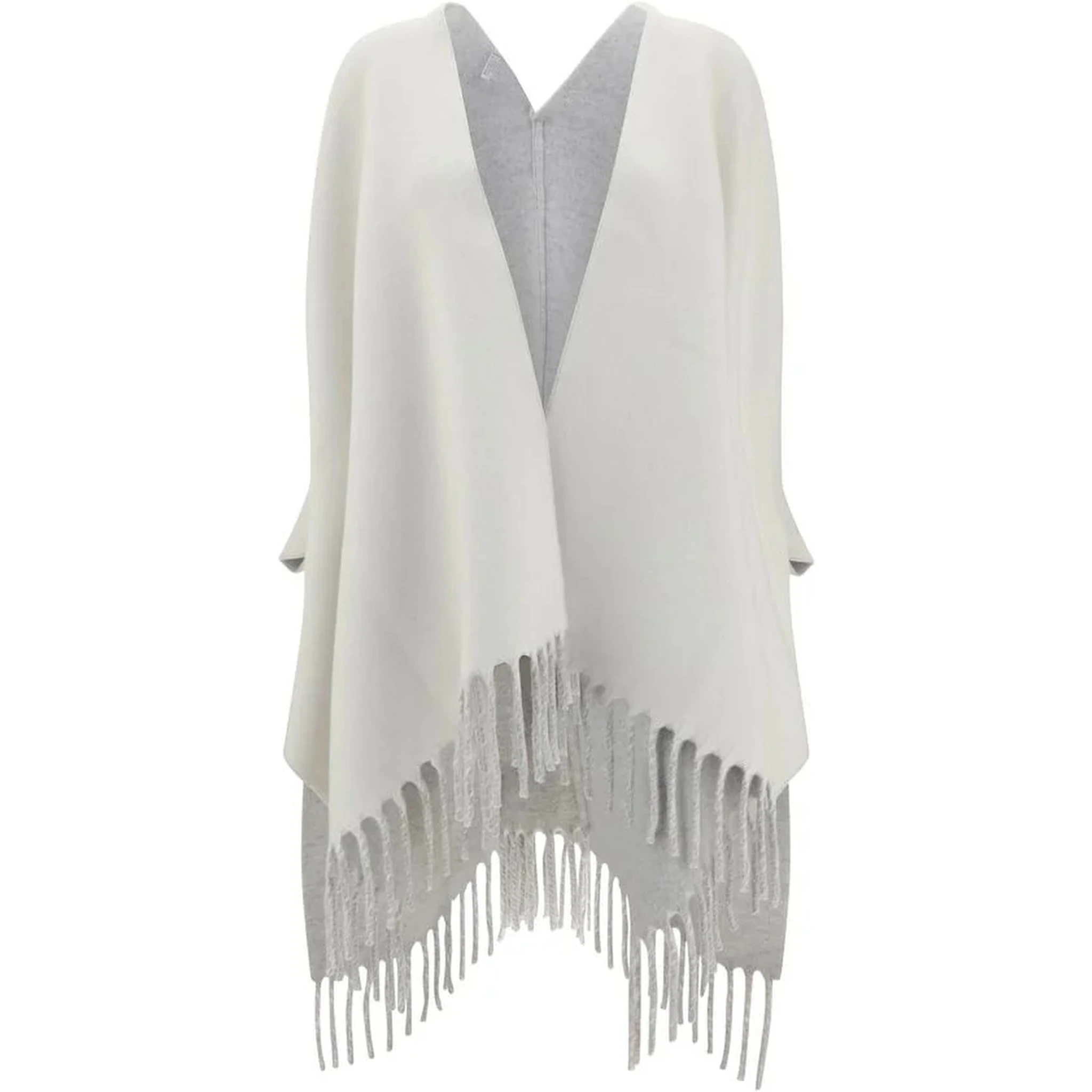 Reversible poncho in cashmere