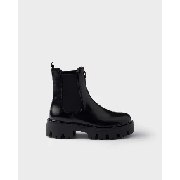 Brushed leather ankle boots