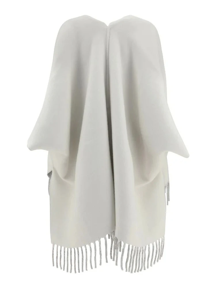 Reversible poncho in cashmere alternative