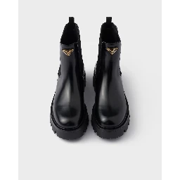 Brushed leather ankle boots