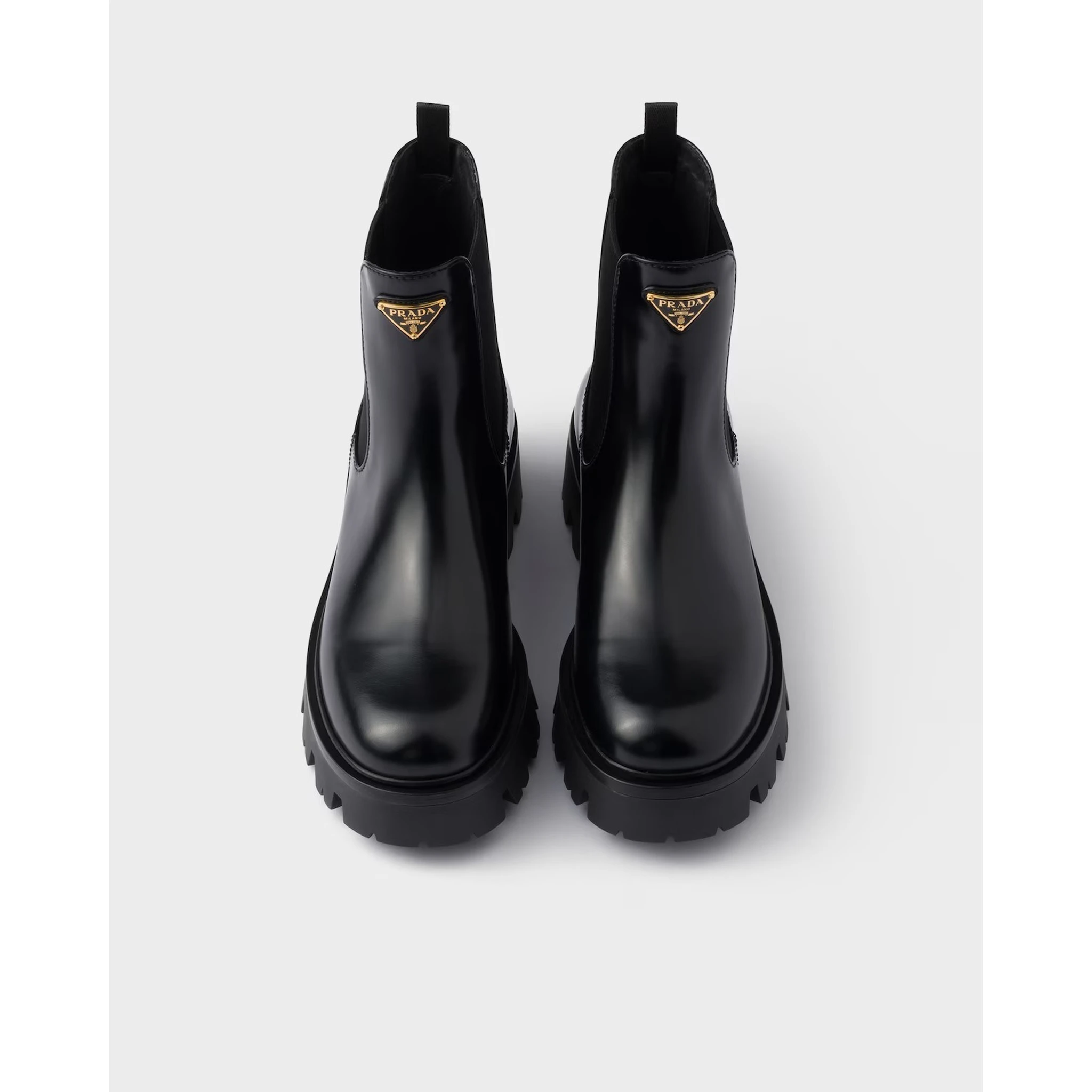 Brushed leather ankle boots