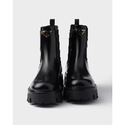 Brushed leather ankle boots