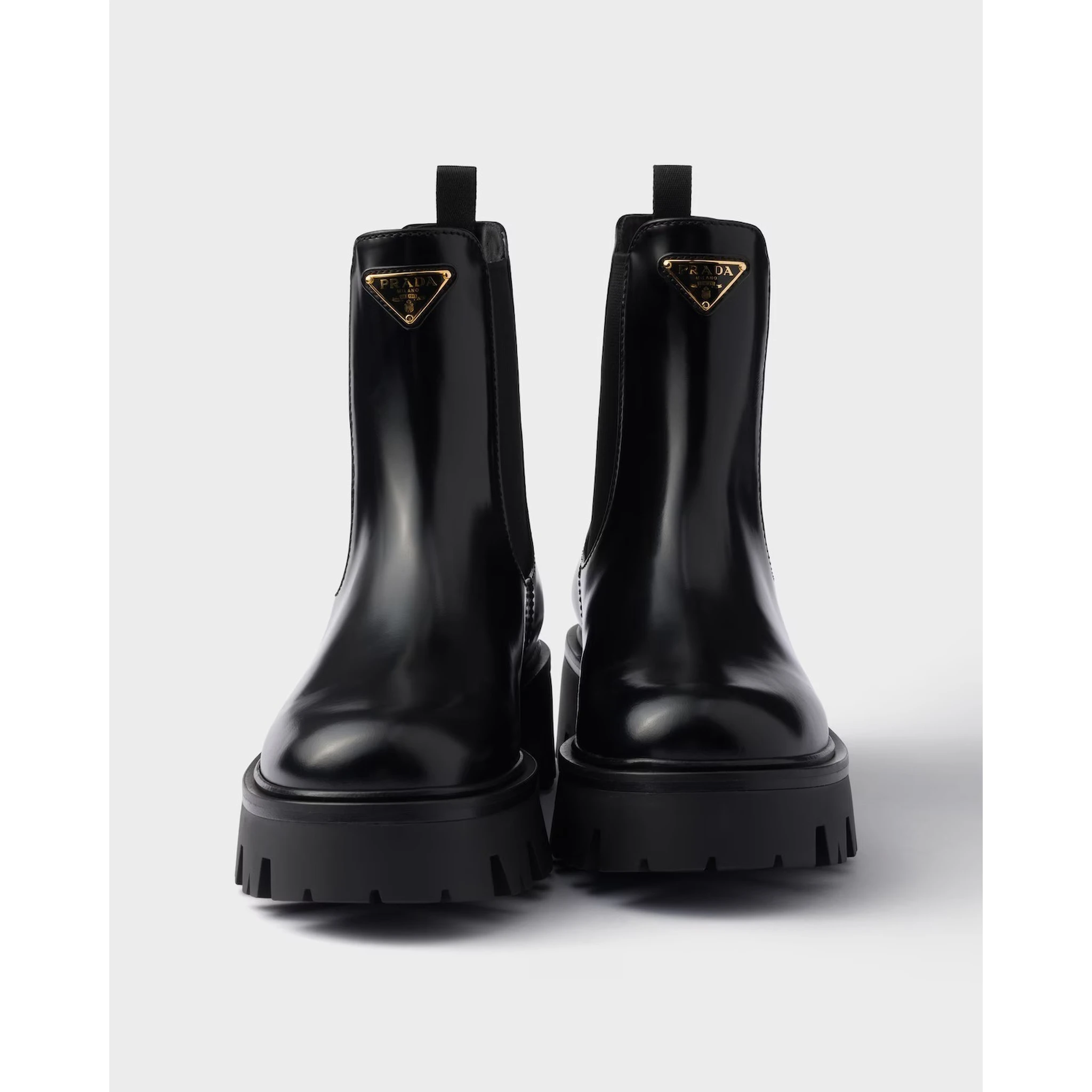 Brushed leather ankle boots