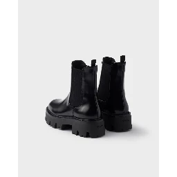 Brushed leather ankle boots