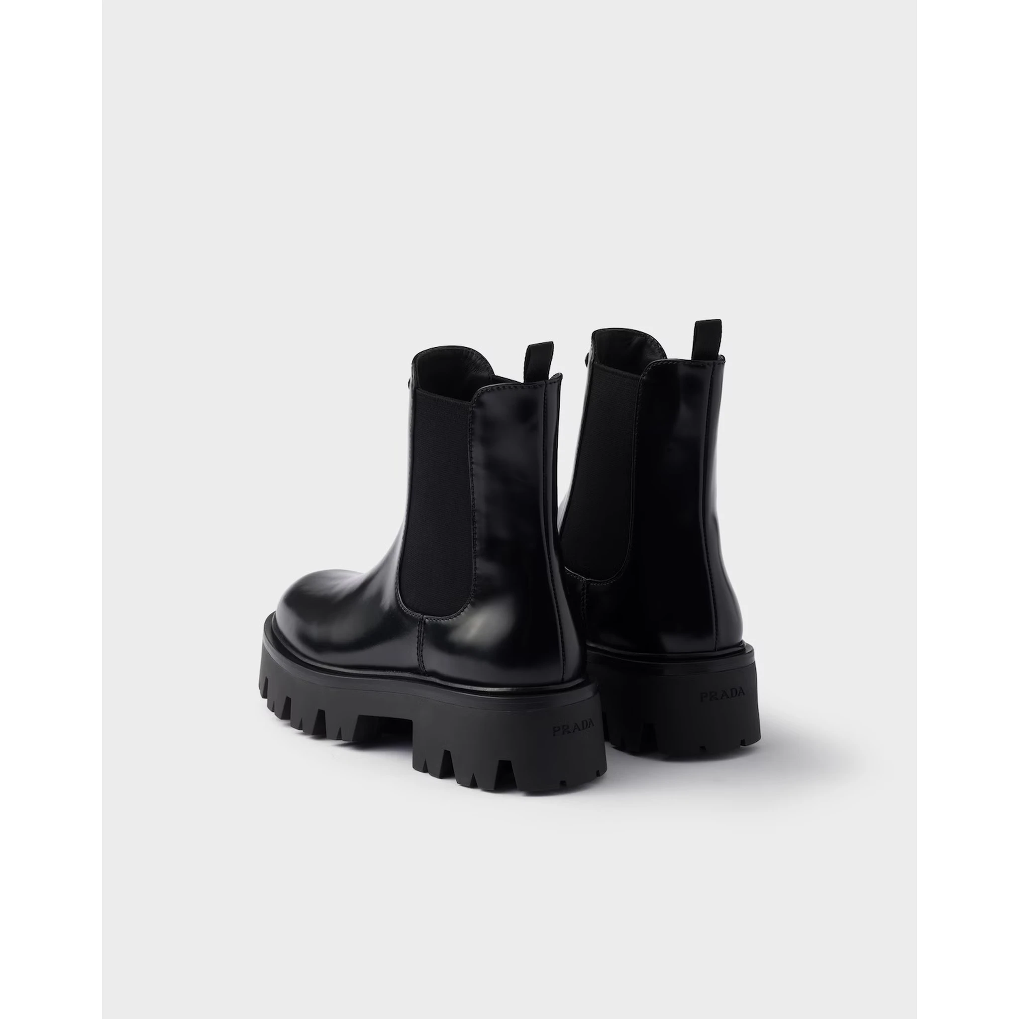 Brushed leather ankle boots