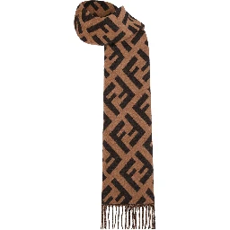 Scarf in cashmere with FF jaquard