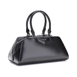 حقيبة يد بوس توروس من جلد العجل الأسود