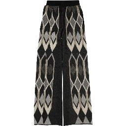 PANTS WITH GEOMETRIC LAMÉ JACQUARD DESIGN