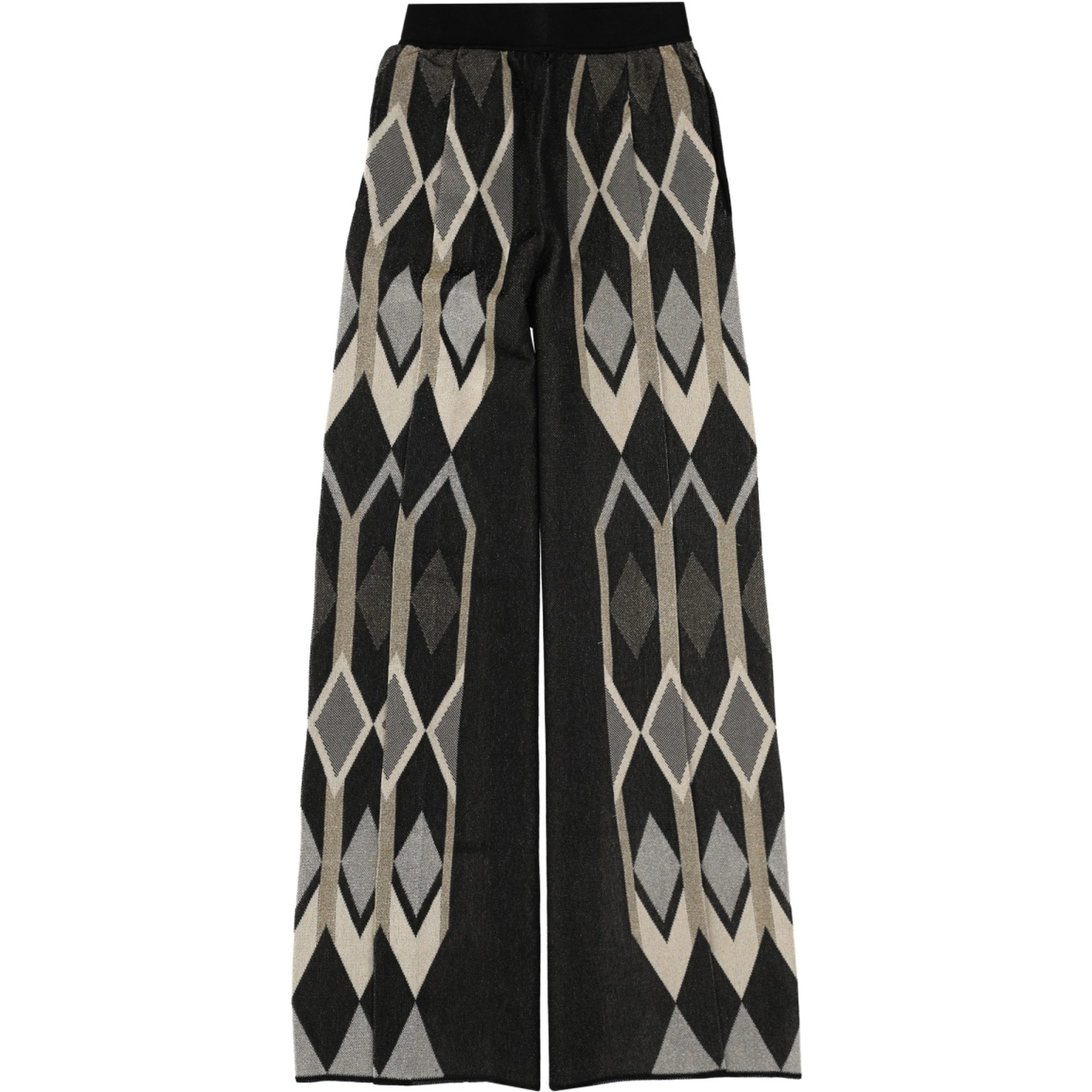PANTS WITH GEOMETRIC LAMÉ JACQUARD DESIGN