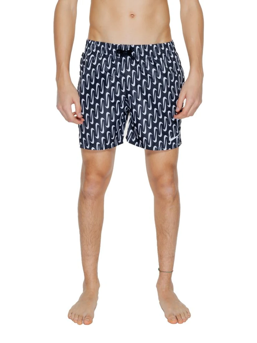 Black Polyester Swim Shorts