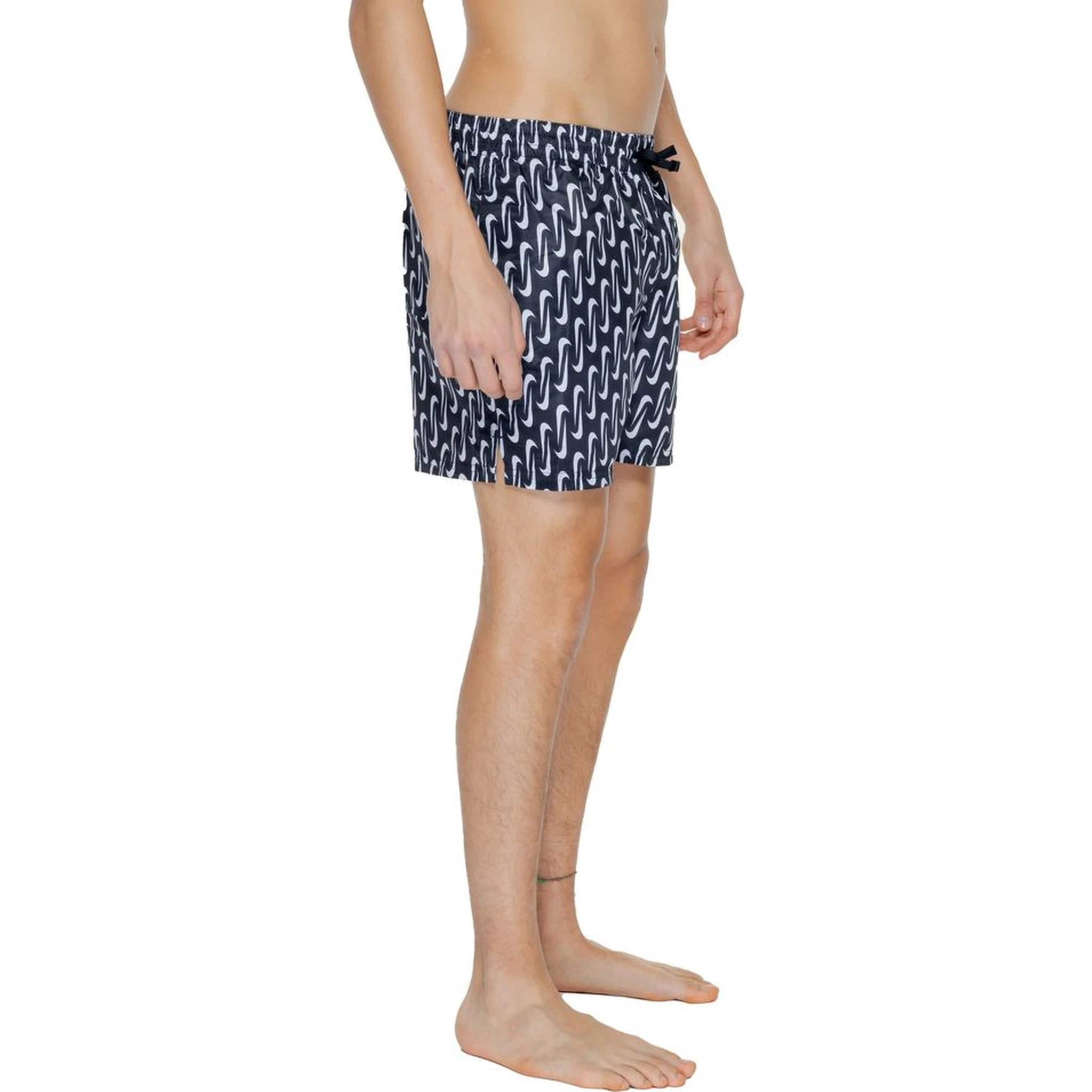 Black Polyester Swim Shorts