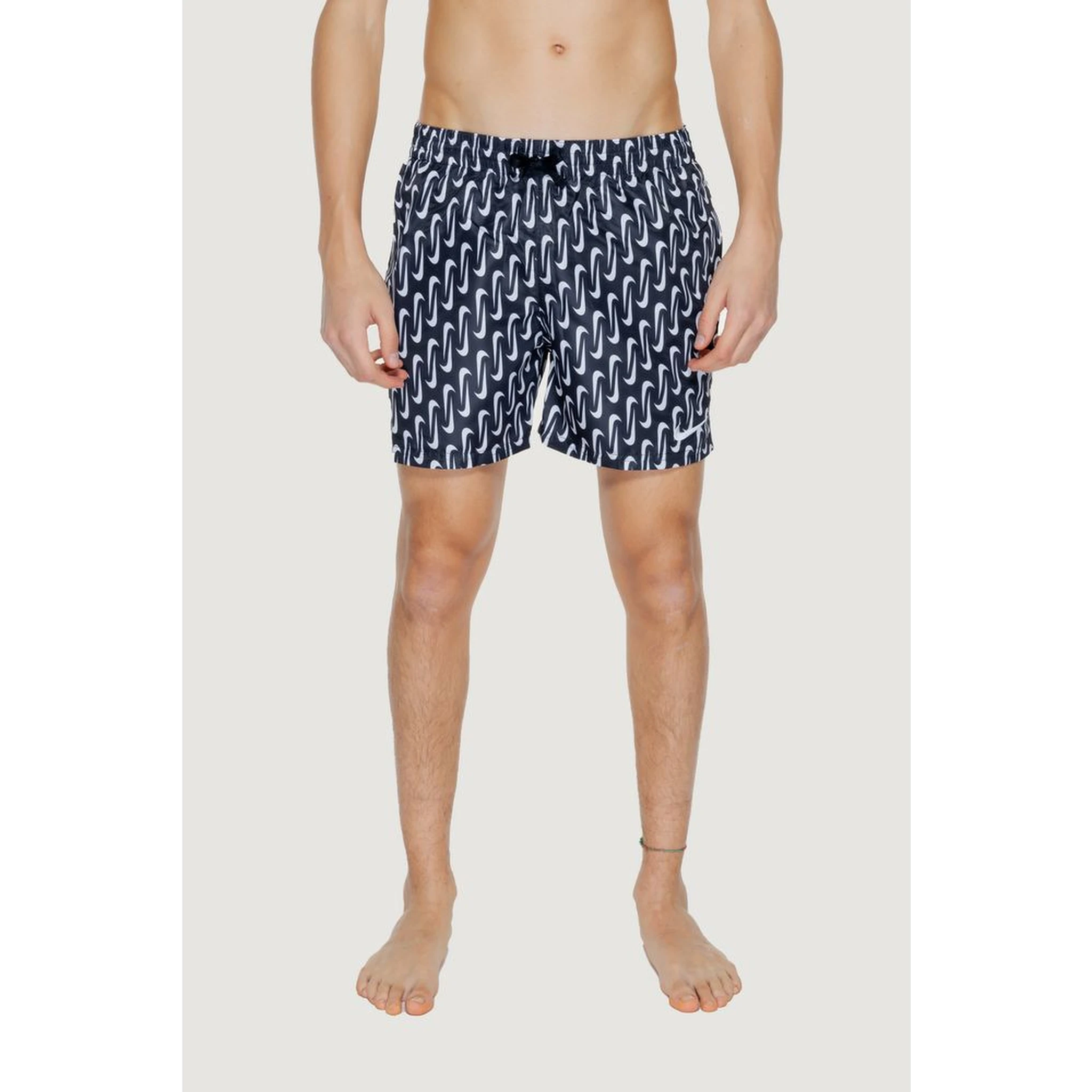 Black Polyester Swim Shorts