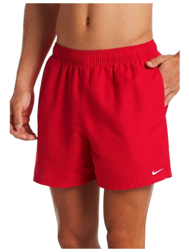 Red Polyester Swim Shorts