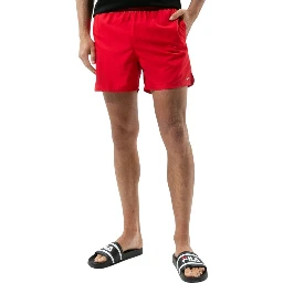Red Polyester Swim Shorts