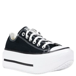 Black And White Fabric Platform Sneakers