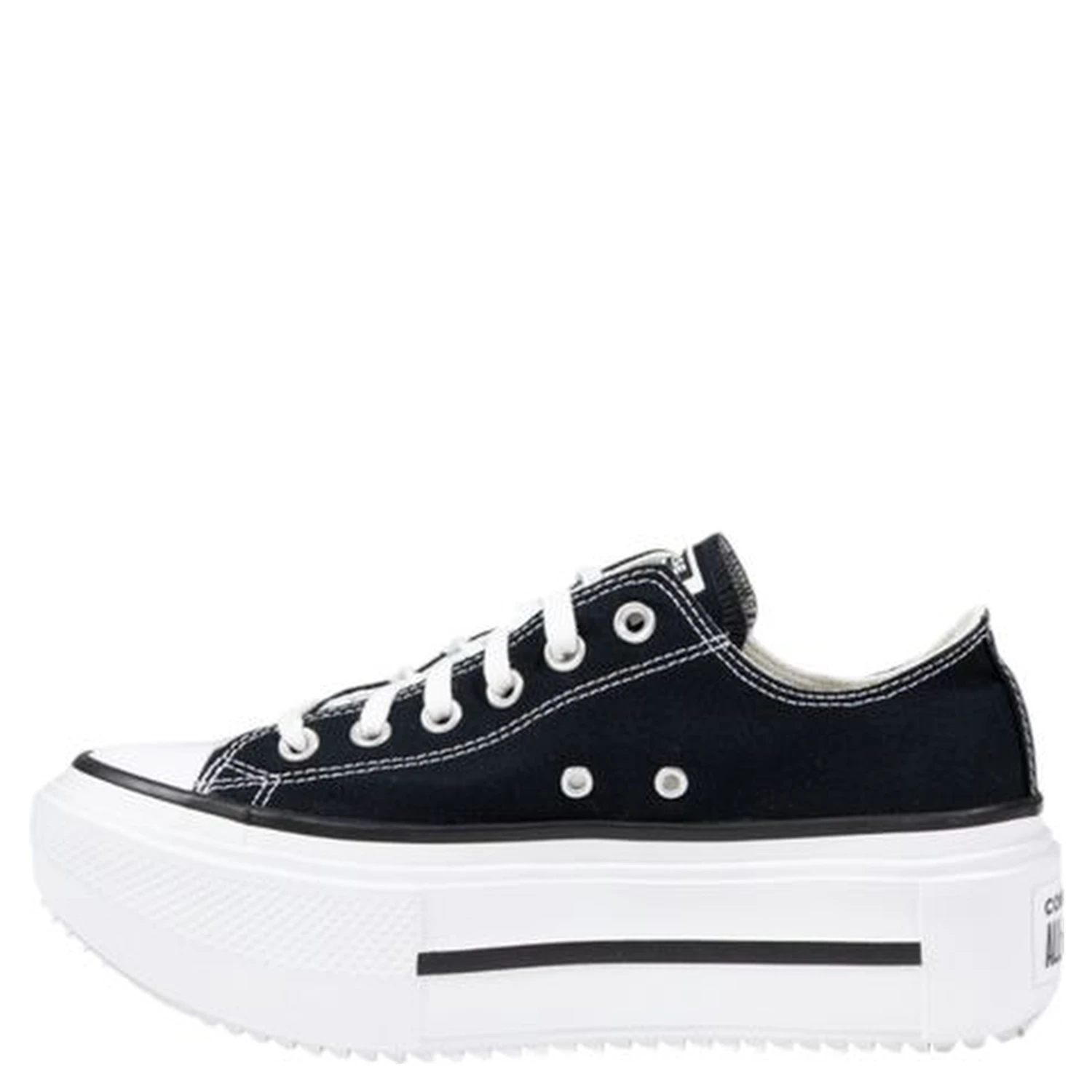 Black And White Fabric Platform Sneakers