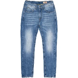 Blue Cotton Relaxed Fit Jeans