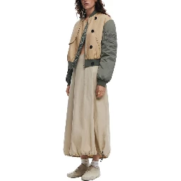 Beige Cotton Long Skirt