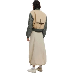 Beige Cotton Long Skirt