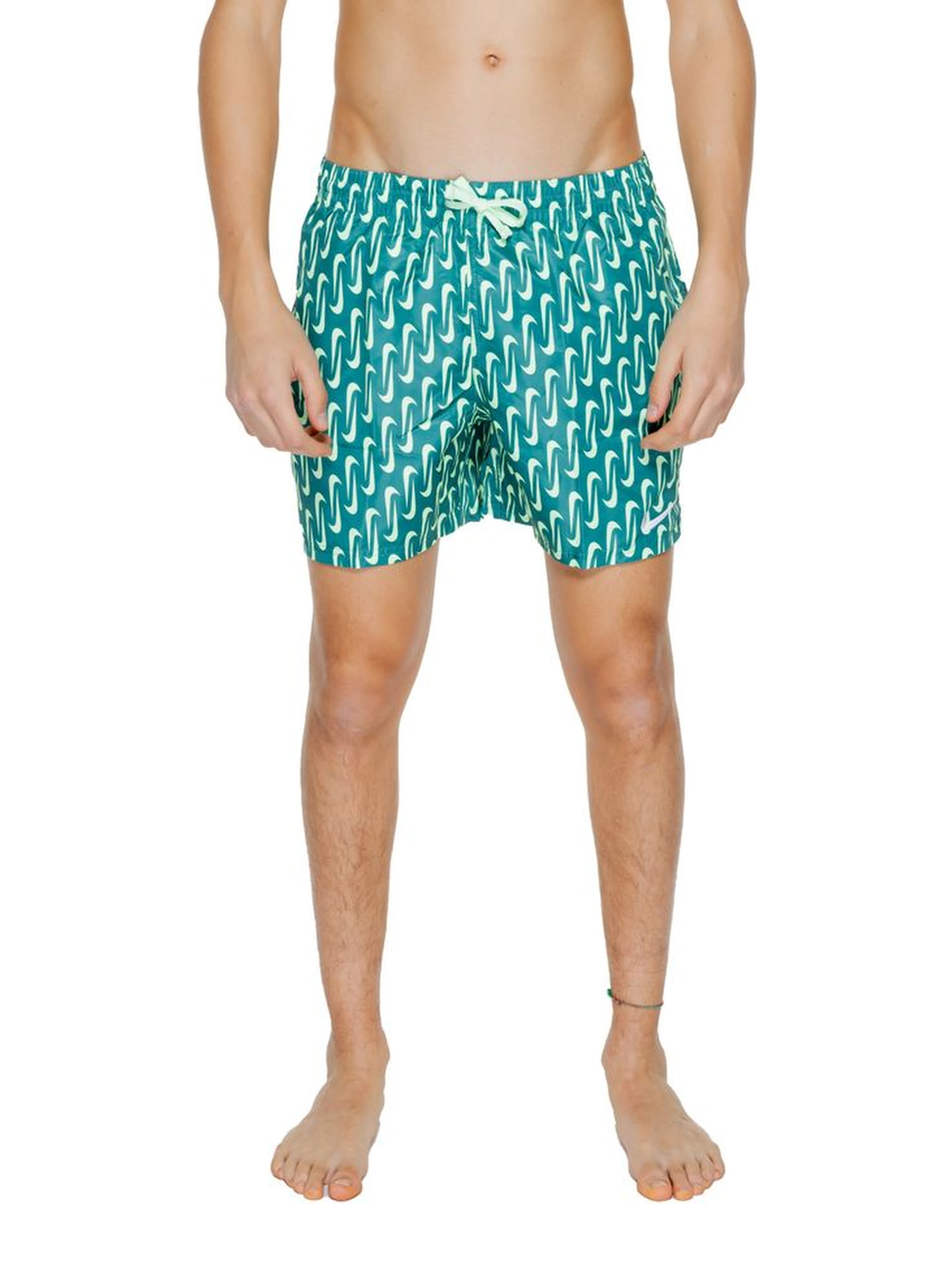 Green Polyester Swim Shorts