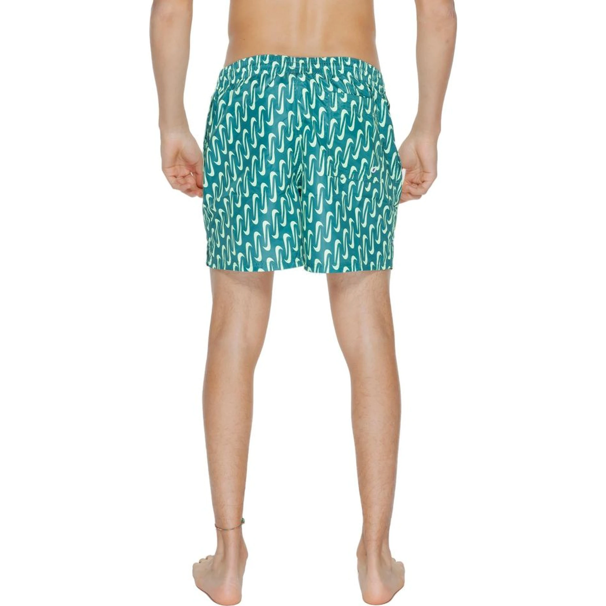 Green Polyester Swim Shorts