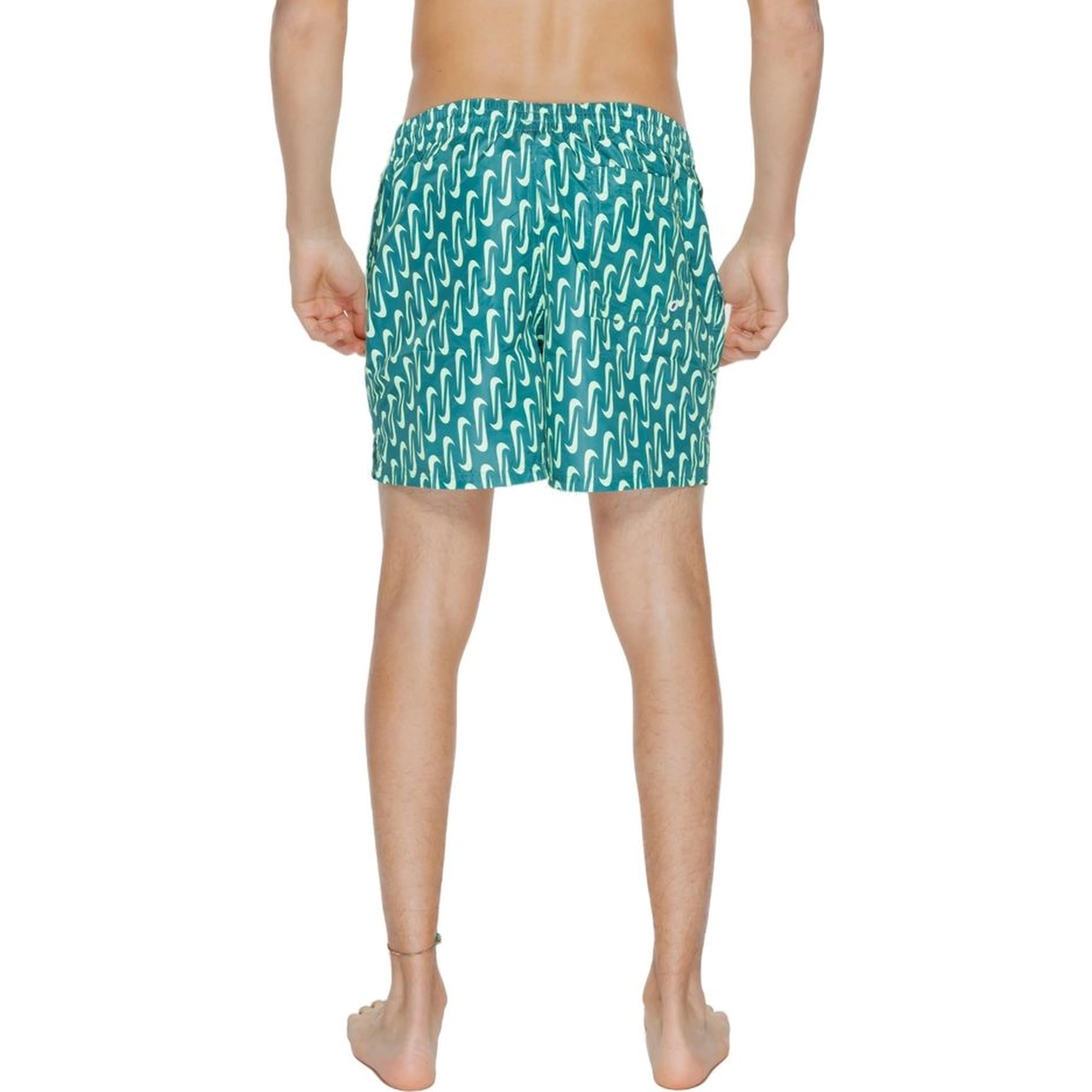 Green Polyester Swim Shorts
