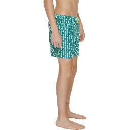 Green Polyester Swim Shorts