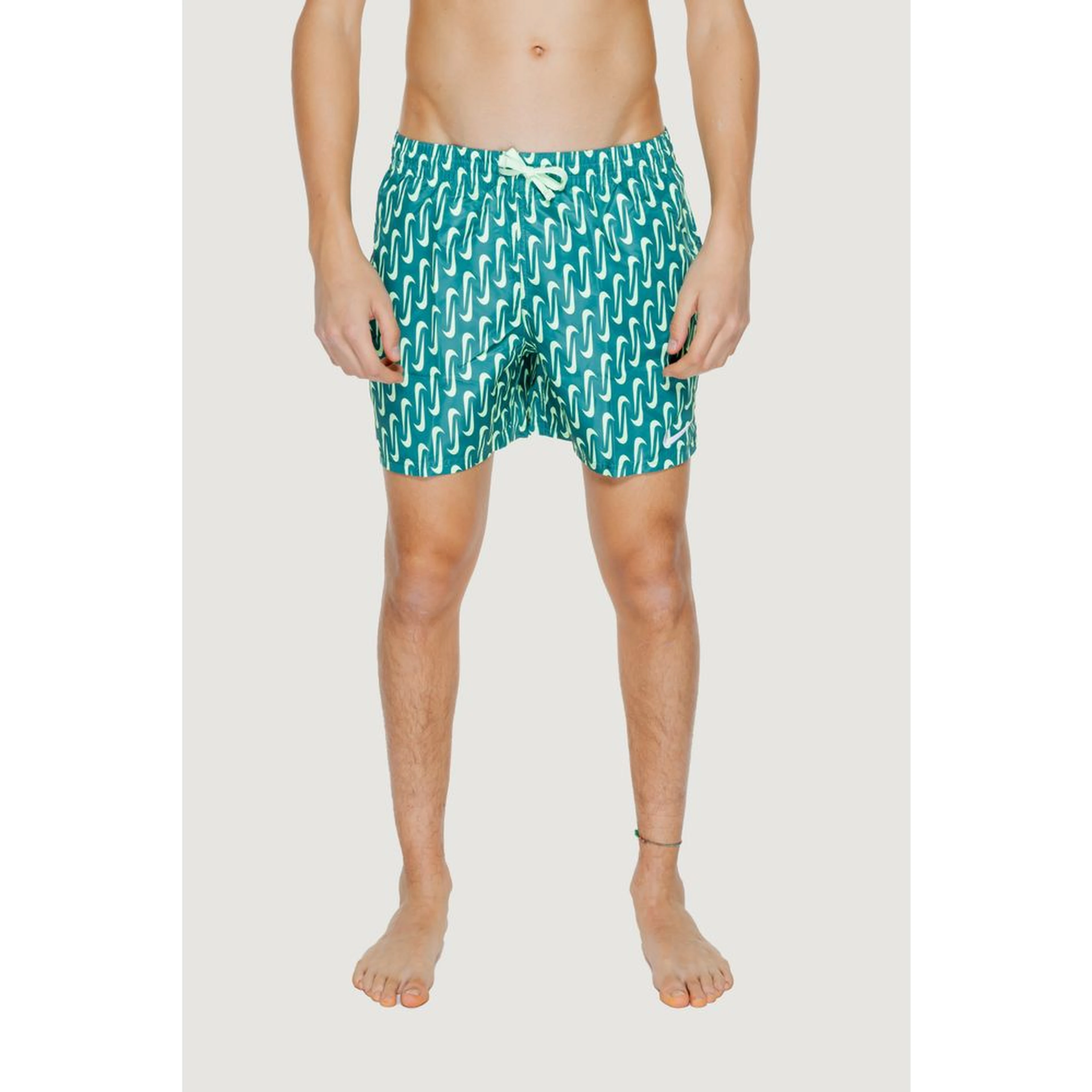 Green Polyester Swim Shorts