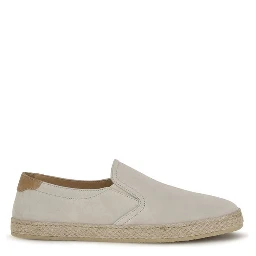 Gray Calf Leather Bos Taurus Low Top Sneakers