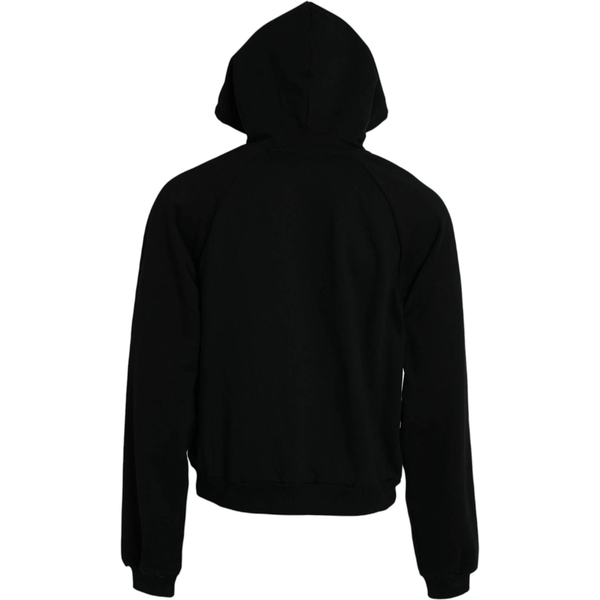 Black Cotton Logo Hooded Pullover Sweatshirt Sweater