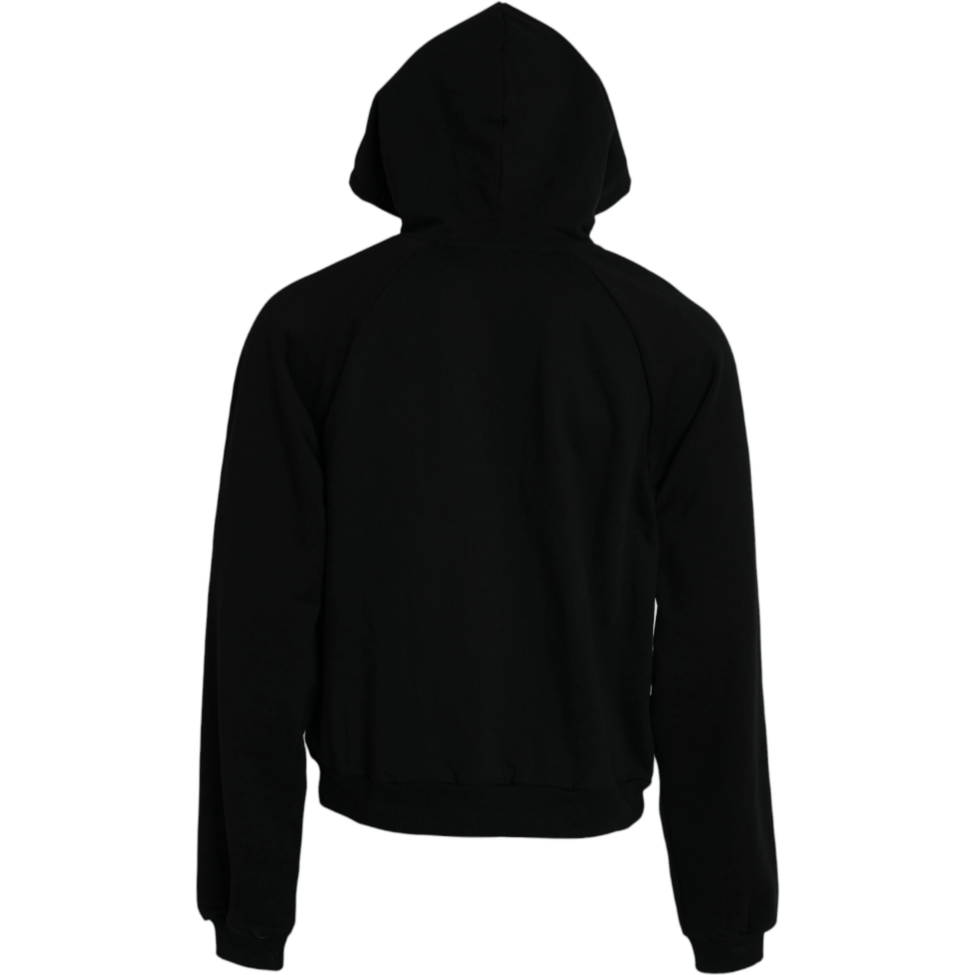 Black Cotton Logo Hooded Pullover Sweatshirt Sweater
