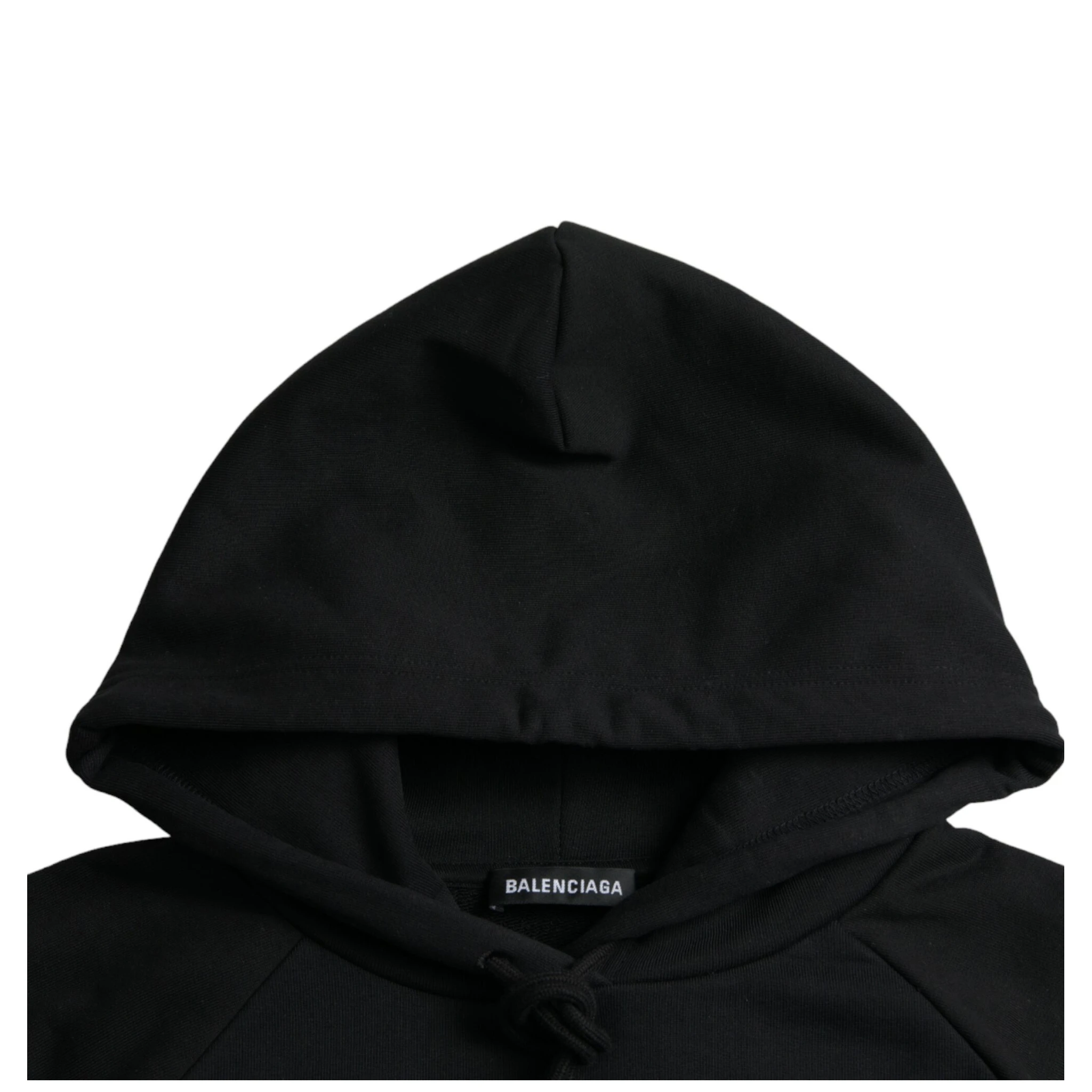 Black Cotton Logo Hooded Pullover Sweatshirt Sweater
