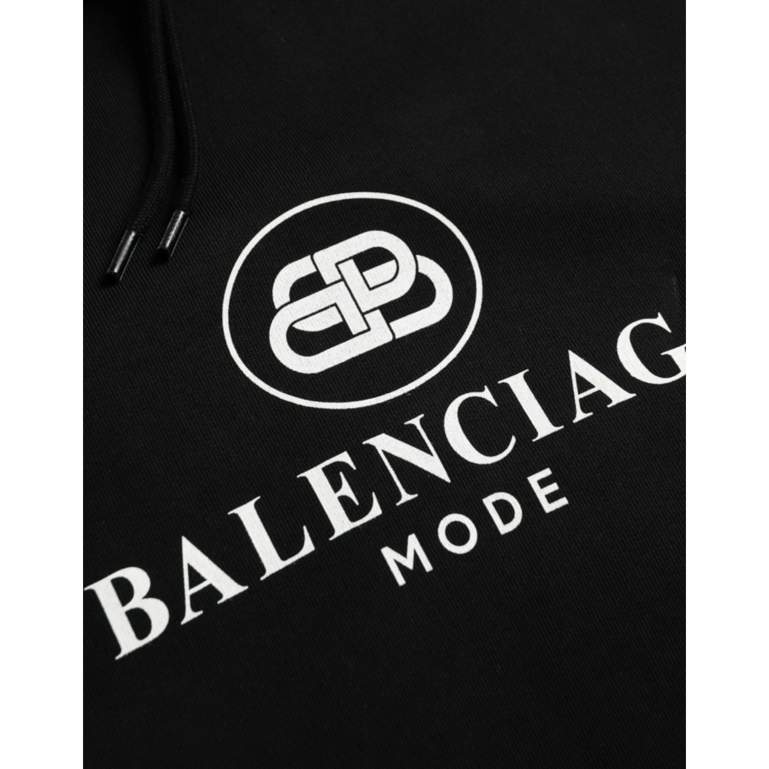 Black Cotton Logo Hooded Pullover Sweatshirt Sweater